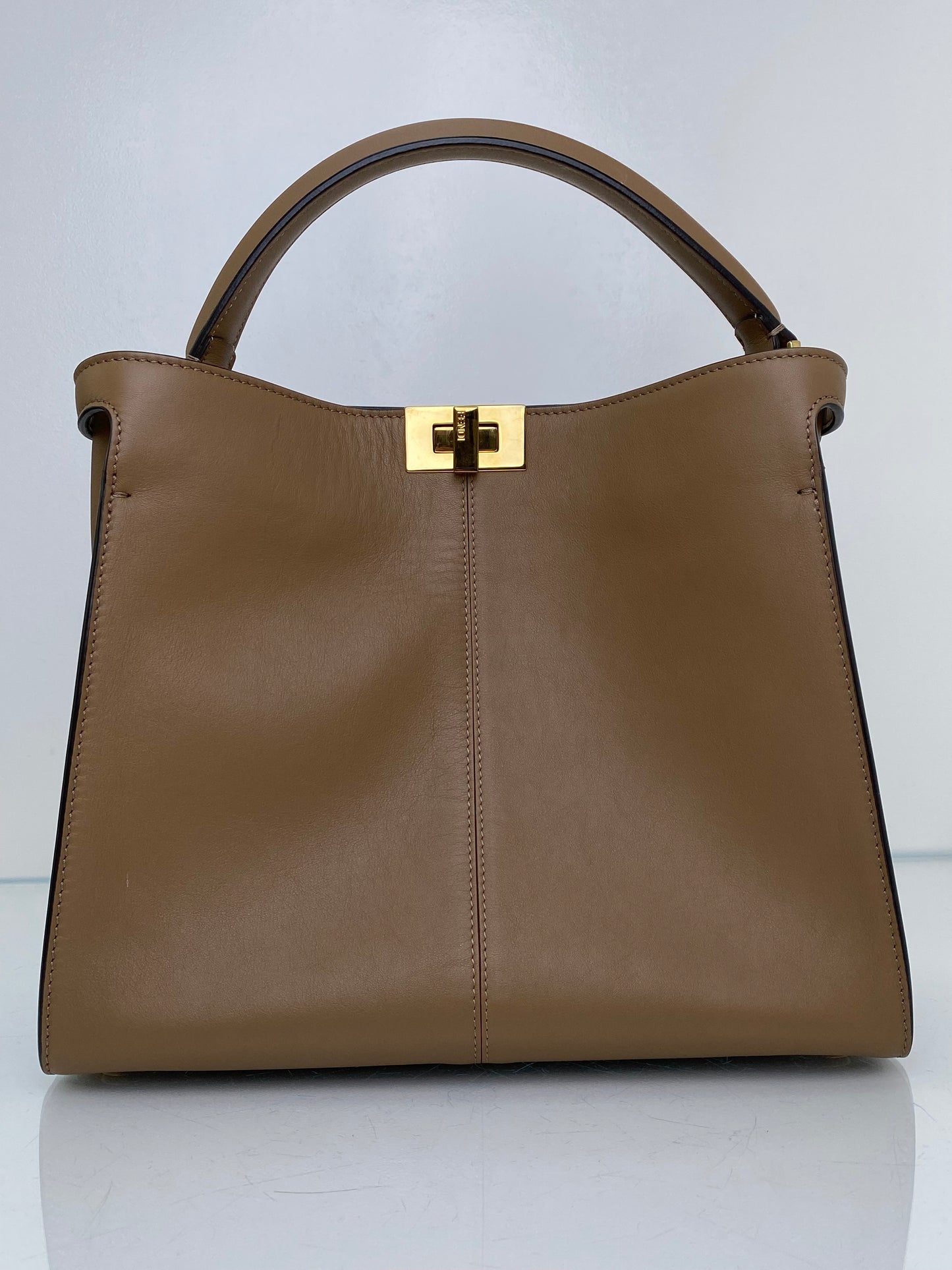 Fendi Taupe Peekaboo X-Lite Bag GHW
