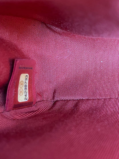 Chanel Red Small Boy Bag With Top Handle Lambskin GHW
