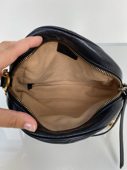 Gucci Black GG Round Marmont GHW