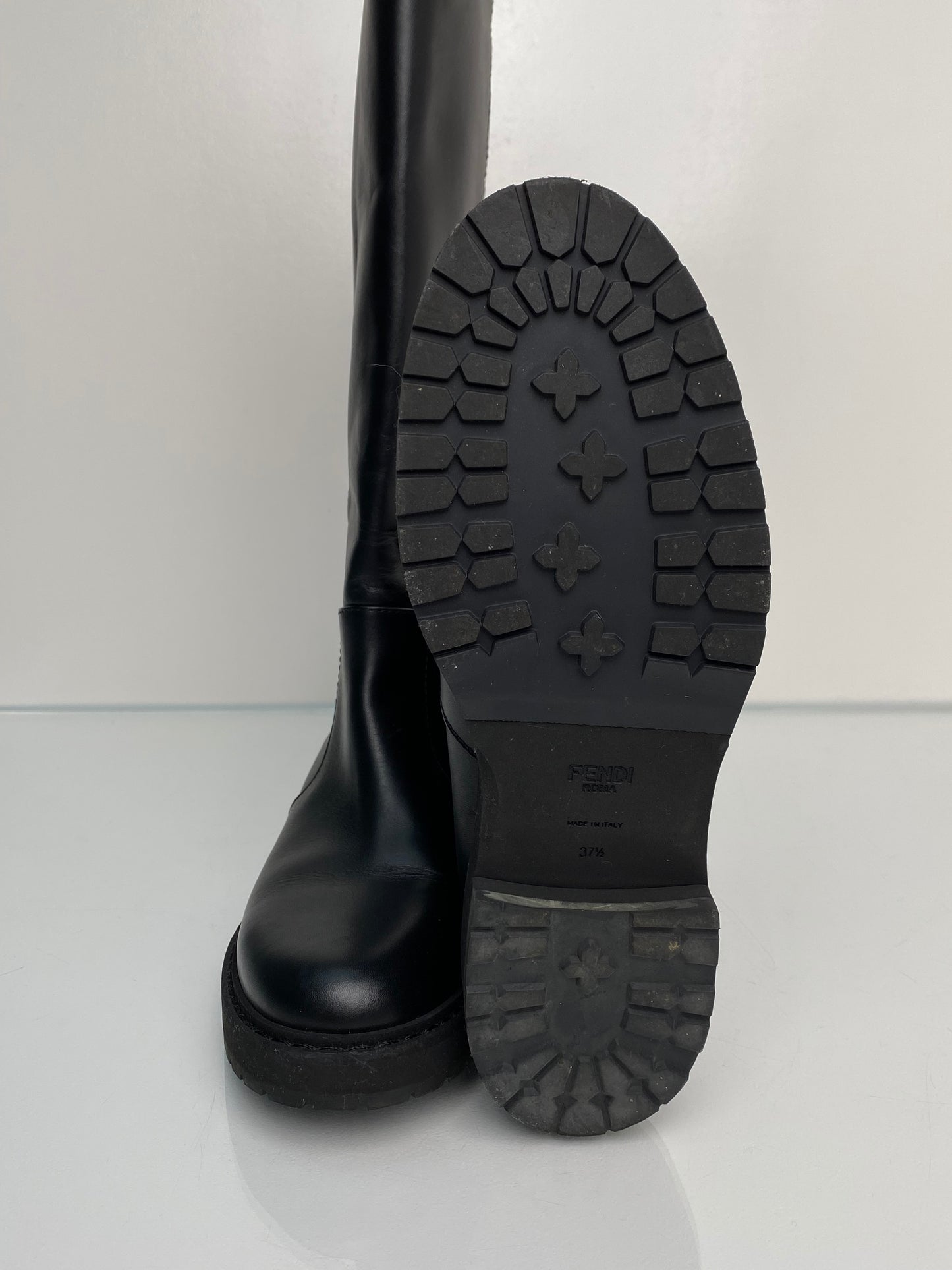 Fendi Black FF Logo Boots, 37.5