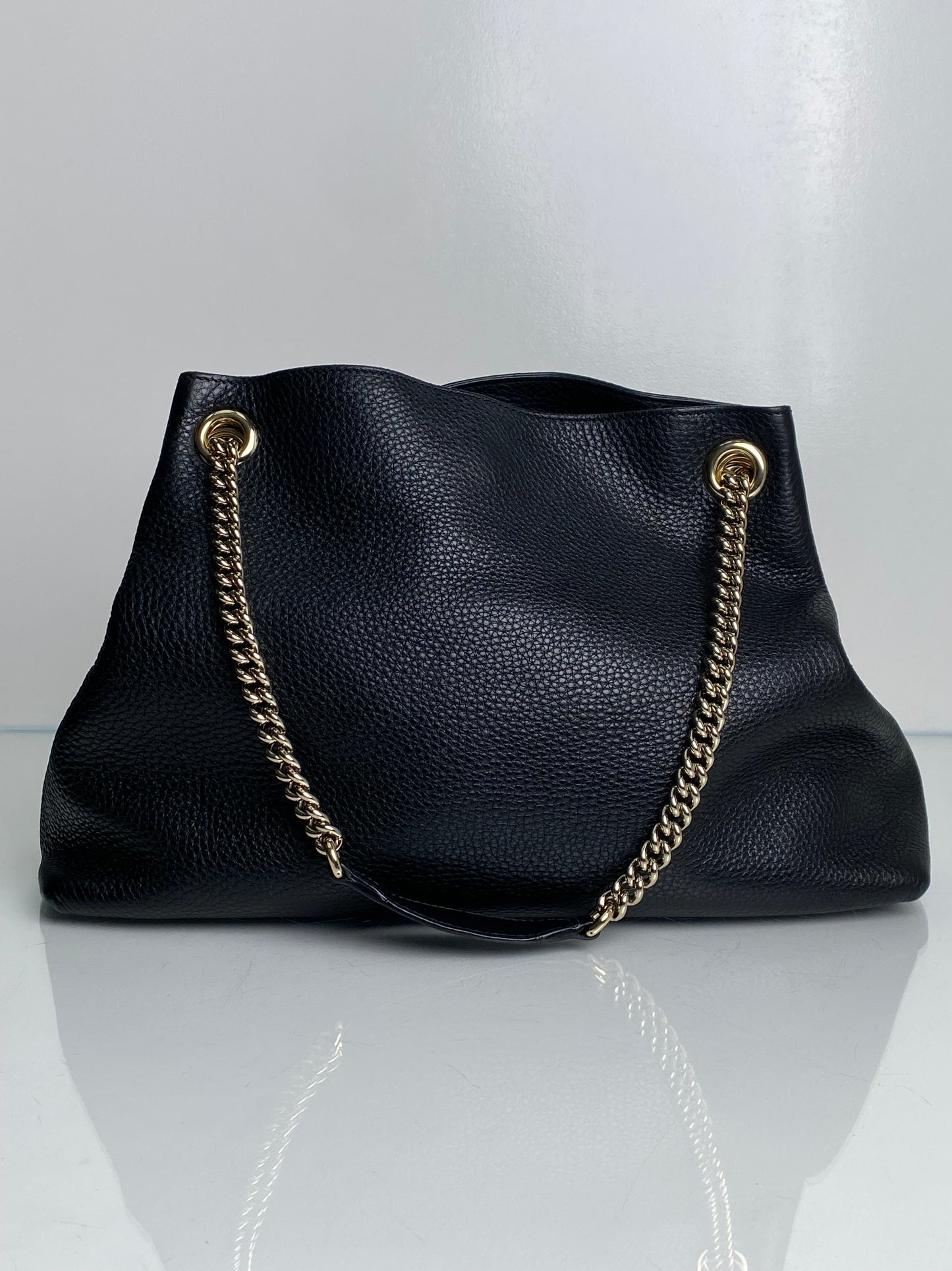 Gucci Black Leather SoHo Shoulder Bag GHW