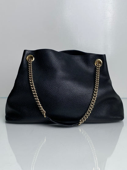Gucci Black Leather SoHo Shoulder Bag GHW