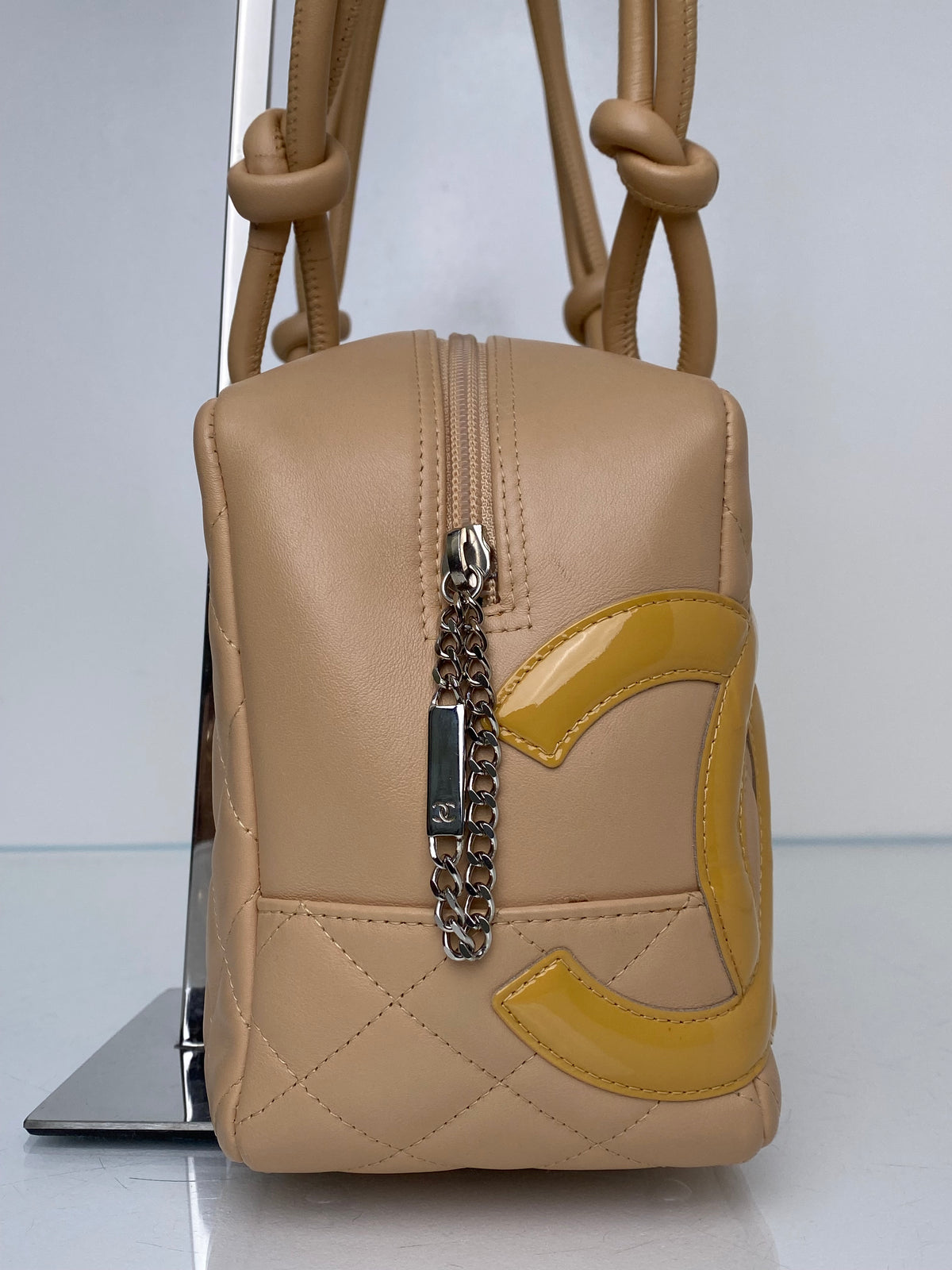 Chanel Nude Lambskin Cambon Bowler Bag SHW#10