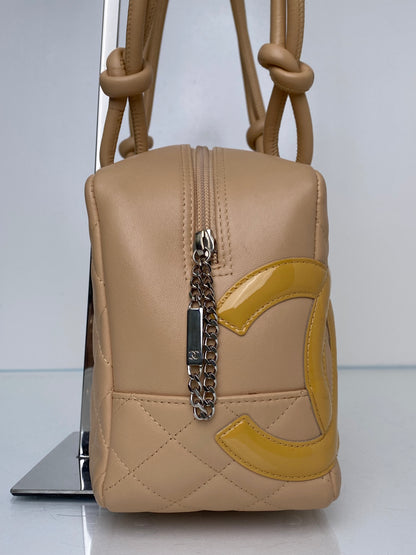 Chanel Nude Lambskin Cambon Bowler Bag SHW#10
