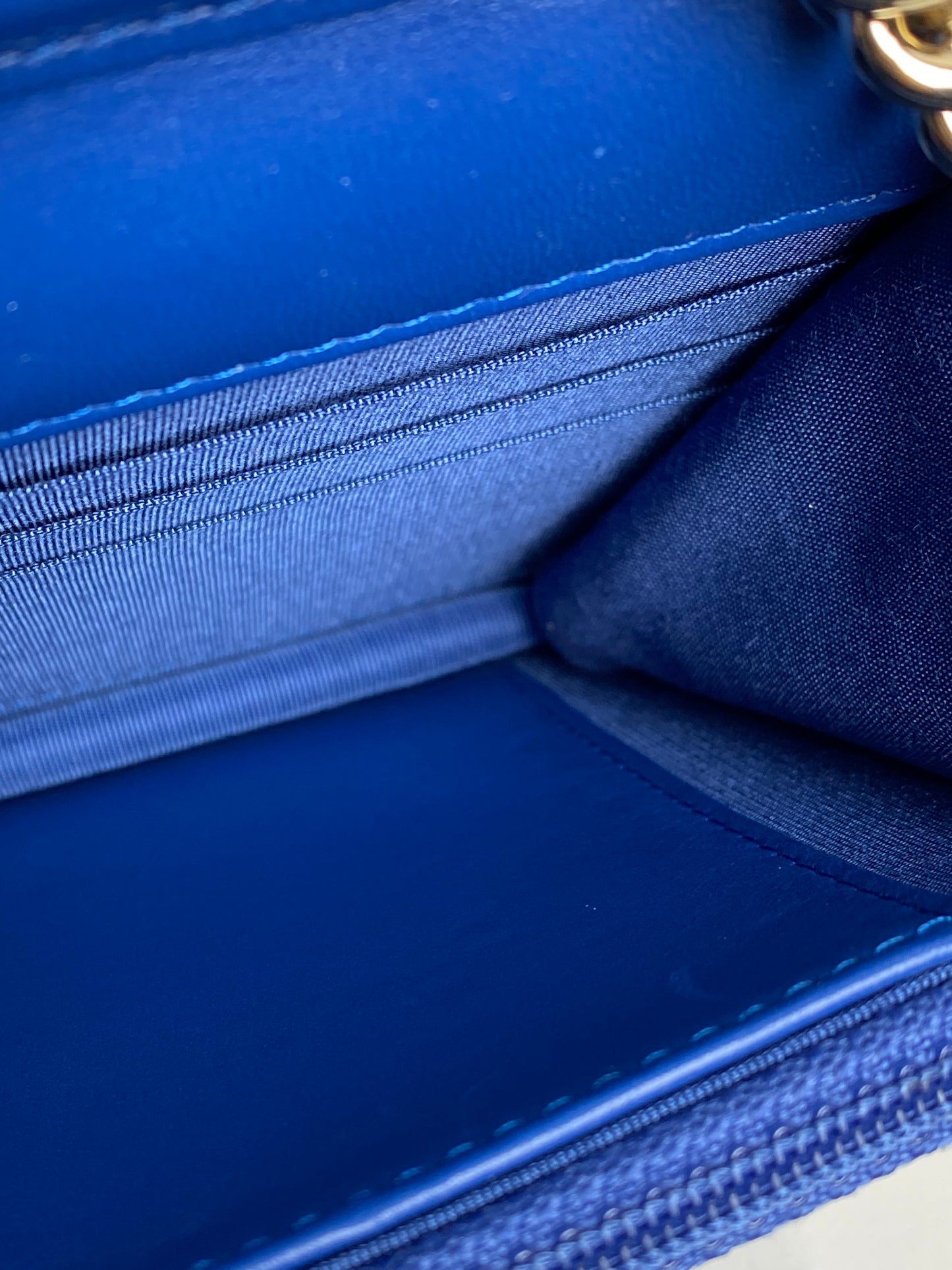 Chanel Boy Wallet on Chain Electric Blue Lambskin GHW