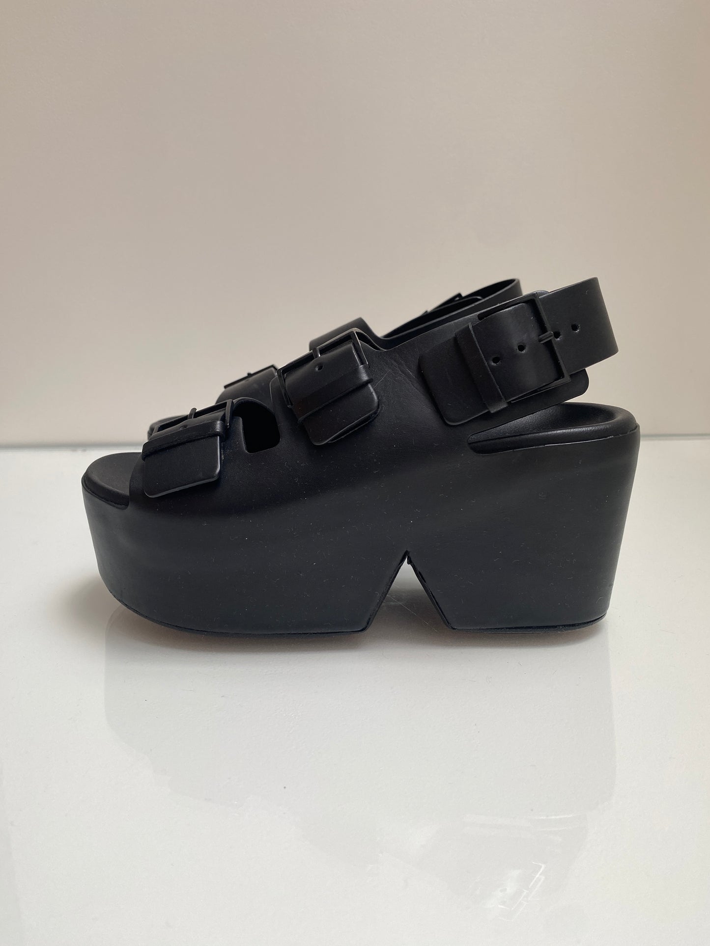 Clergerie Black Chunky Platform Sandals, 36.5