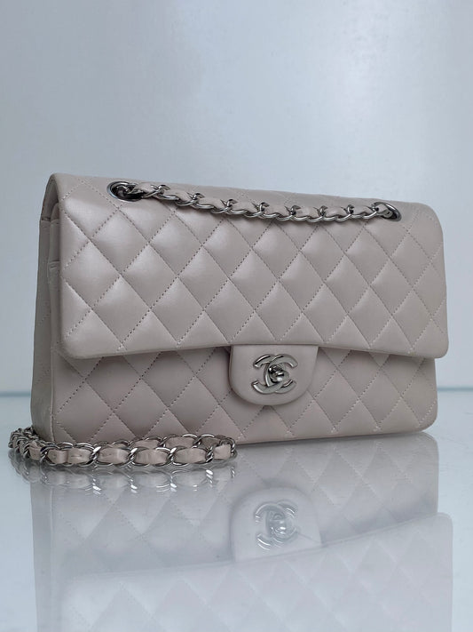 Chanel Lilac / Light Pink Quilted Lambskin Double Flap Medium Bag SHW #14