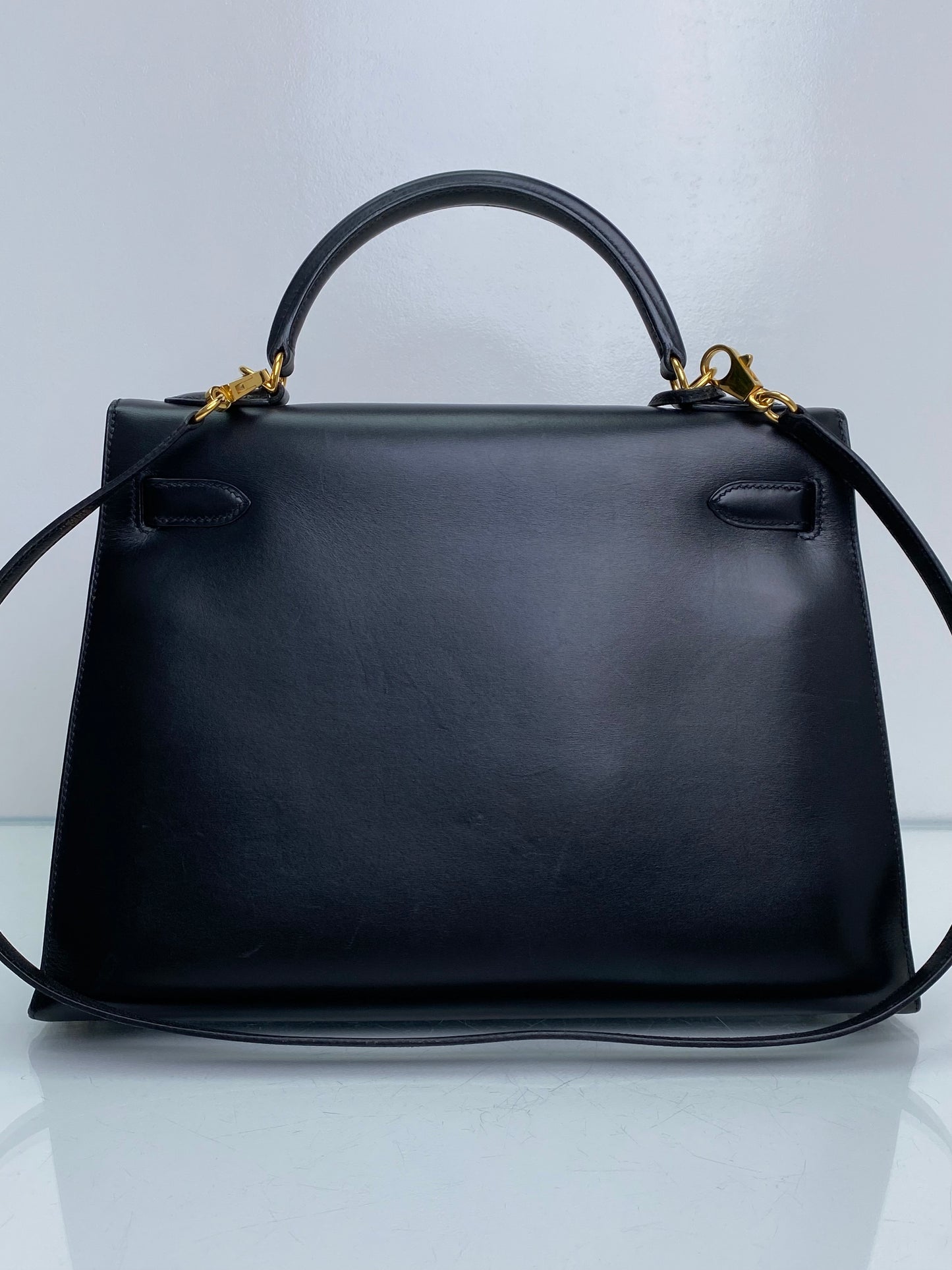 Hermes Kelly Sellier Noir Box Calf GHW #G