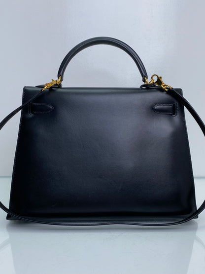 Hermes Kelly Sellier Noir Box Calf GHW #G