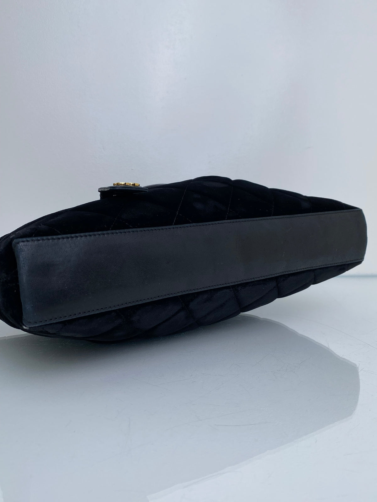 Chanel Vintage Black Velvet Tote Bag GHW