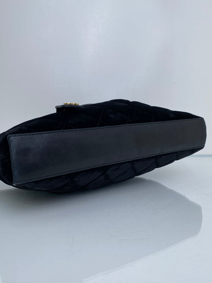 Chanel Vintage Black Velvet Tote Bag GHW
