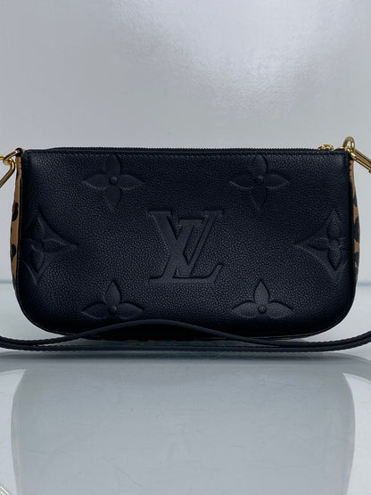 Louis Vuitton Black & Cheetah Giant Monogram Empreinte Multipochette Bag GHW