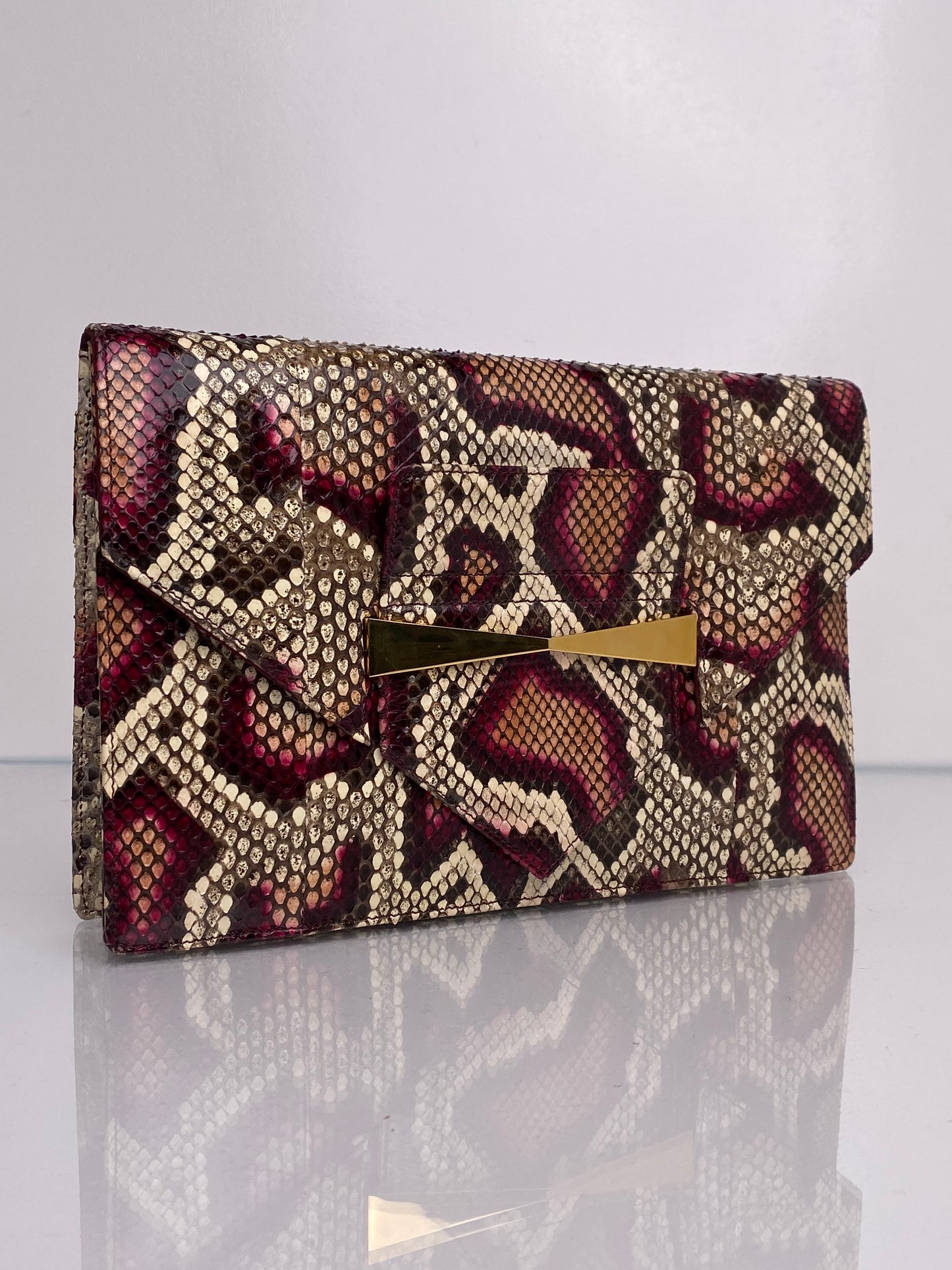 Alexander McQueen Neutral & Pink Exotic Clutch