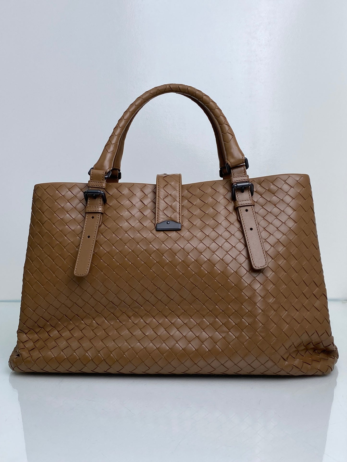 Bottega Veneta Brown Intrecciato Roma Tote Bag RHW