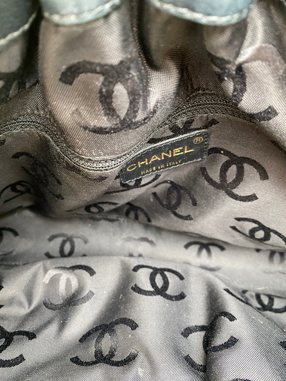 Chanel Vintage Black Velvet Tote Bag GHW