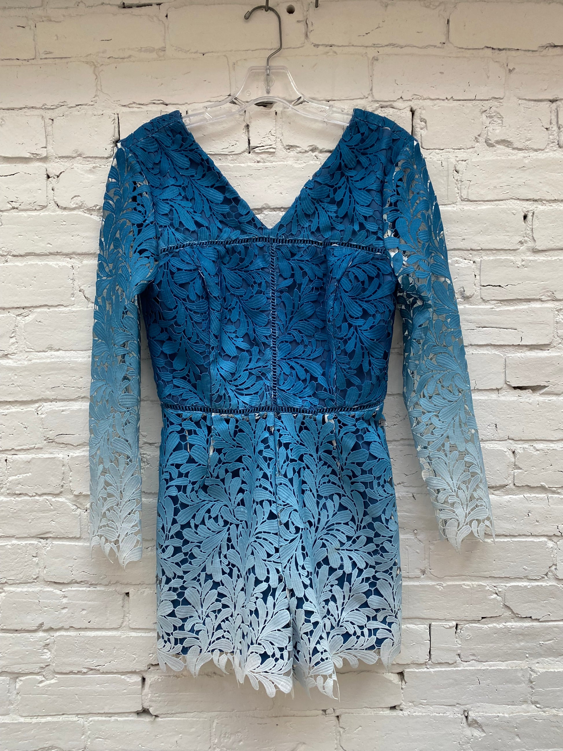 Adelyn Rae Blue Lace Dress/Romper, M Adelyn Rae Blue Lace Dress/Romper, M