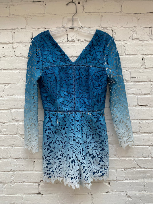 Adelyn Rae Blue Lace Dress/Romper, M