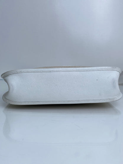 Hermes Evelyne PM Toile/Blanc PHW #H