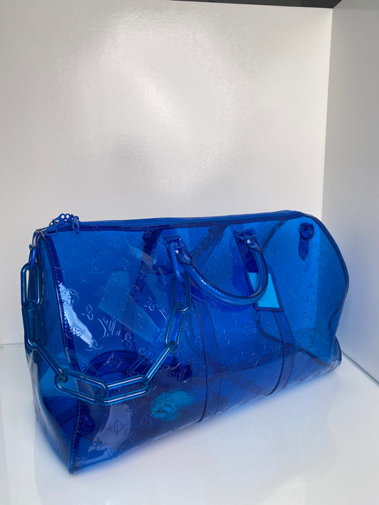 Louis Vuitton Blue Clear Keepall 50