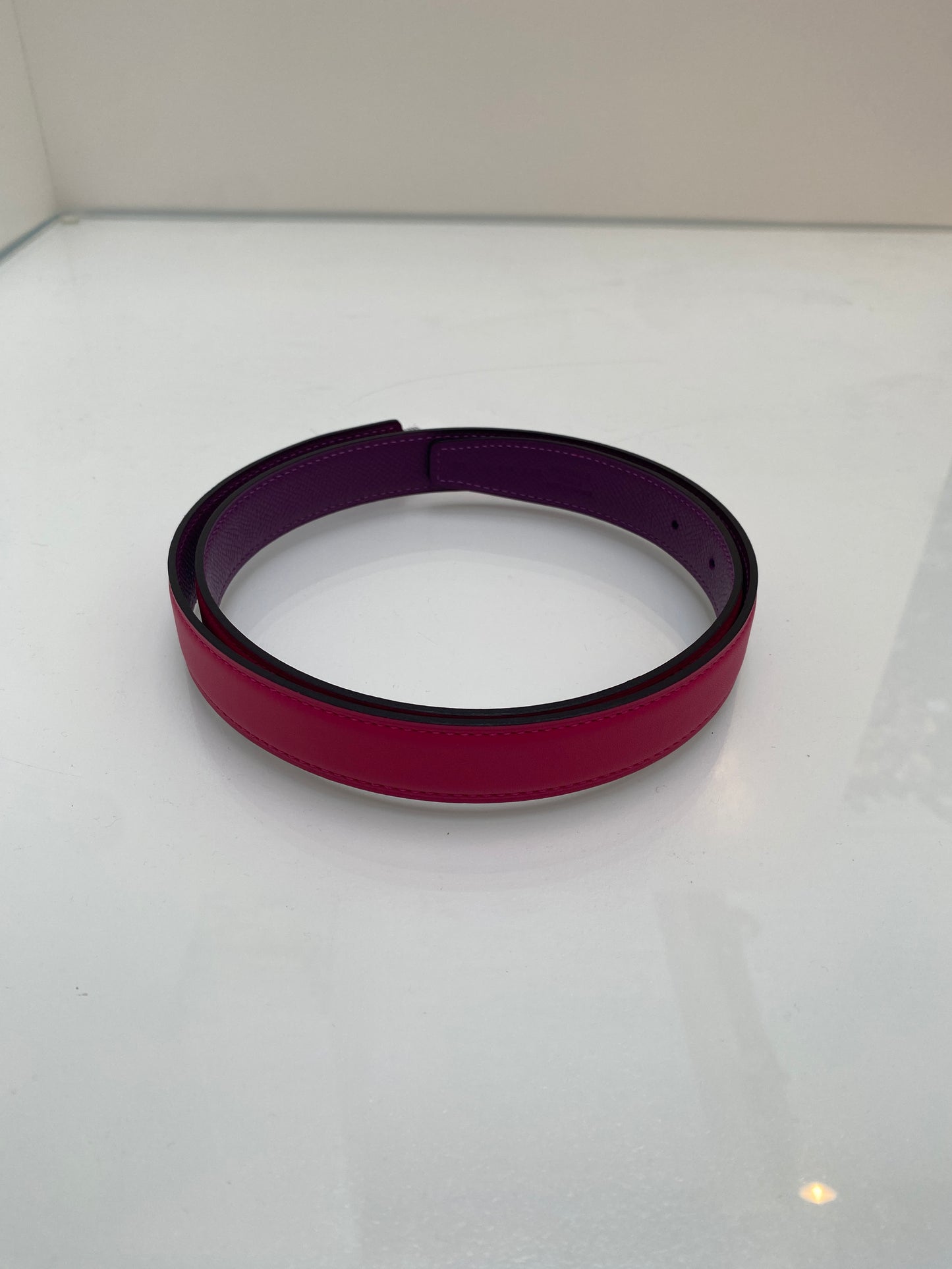 Hermes Leather Pink & Purple Reversible Belt, 80 cm