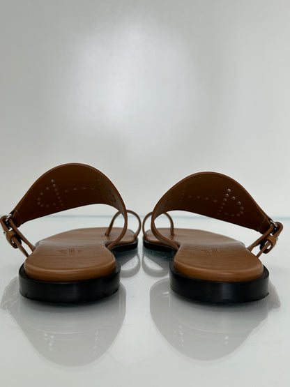 Hermes Gold Hera Sandals, 37