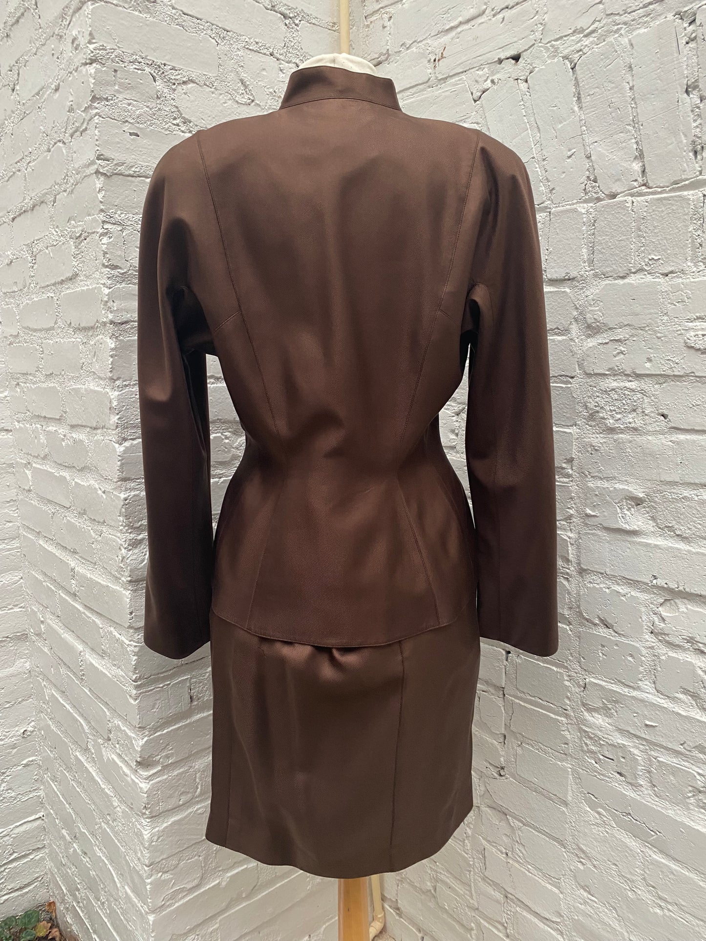 Thierry Mugler Vintage Brown Suit Jacket & Skirt, 40