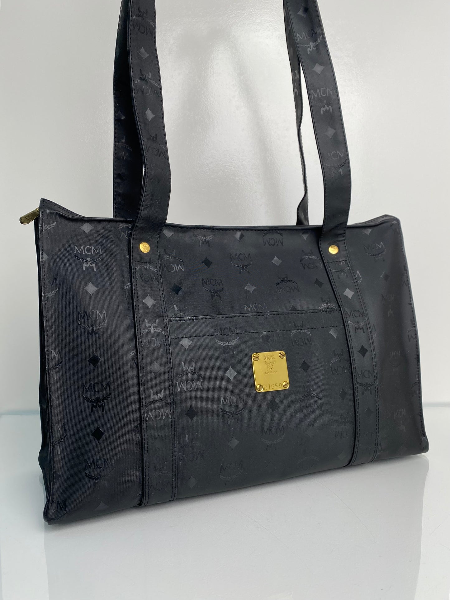 MCM Black Vinly Tote