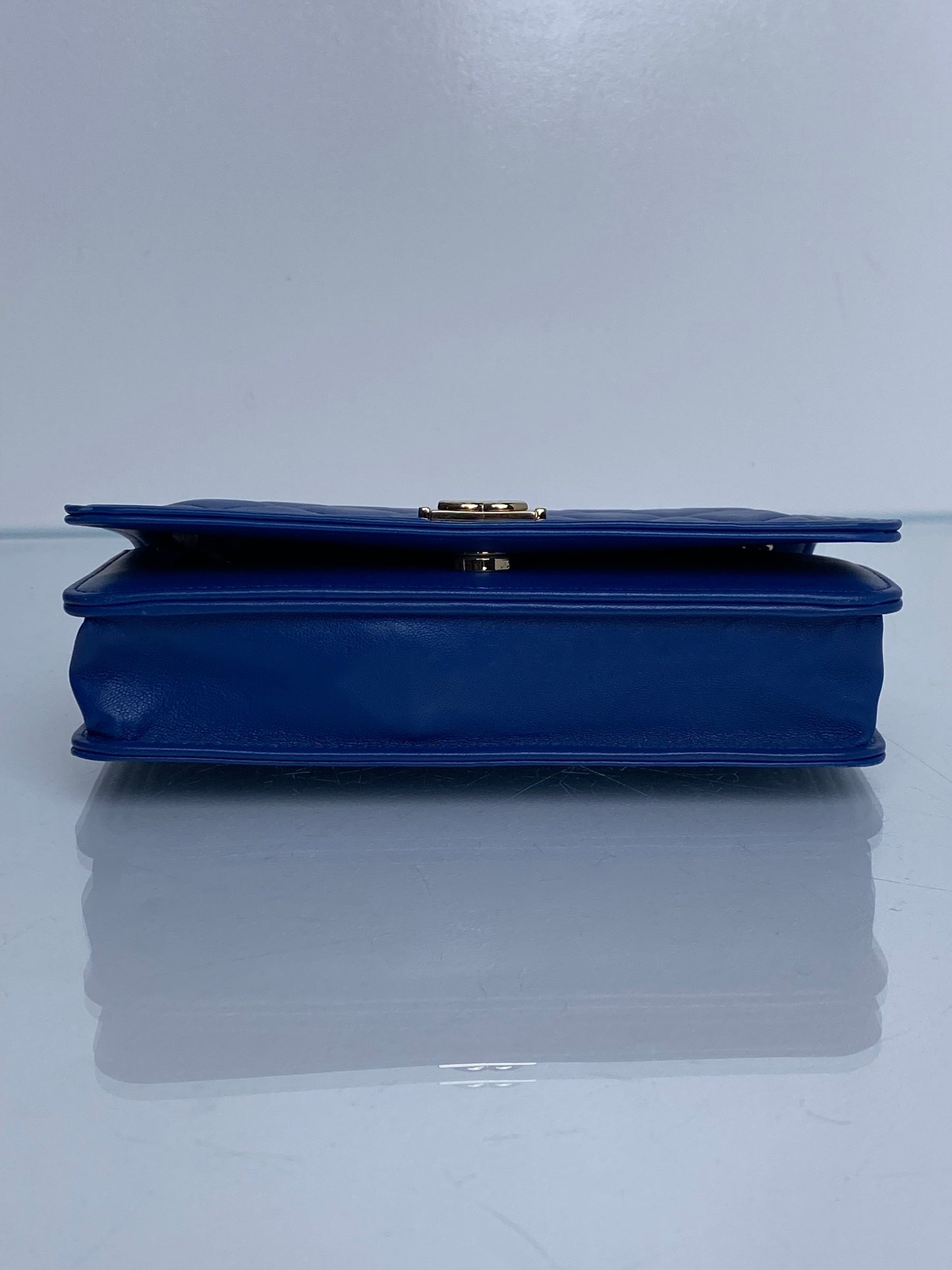 Chanel Boy Wallet on Chain Electric Blue Lambskin GHW