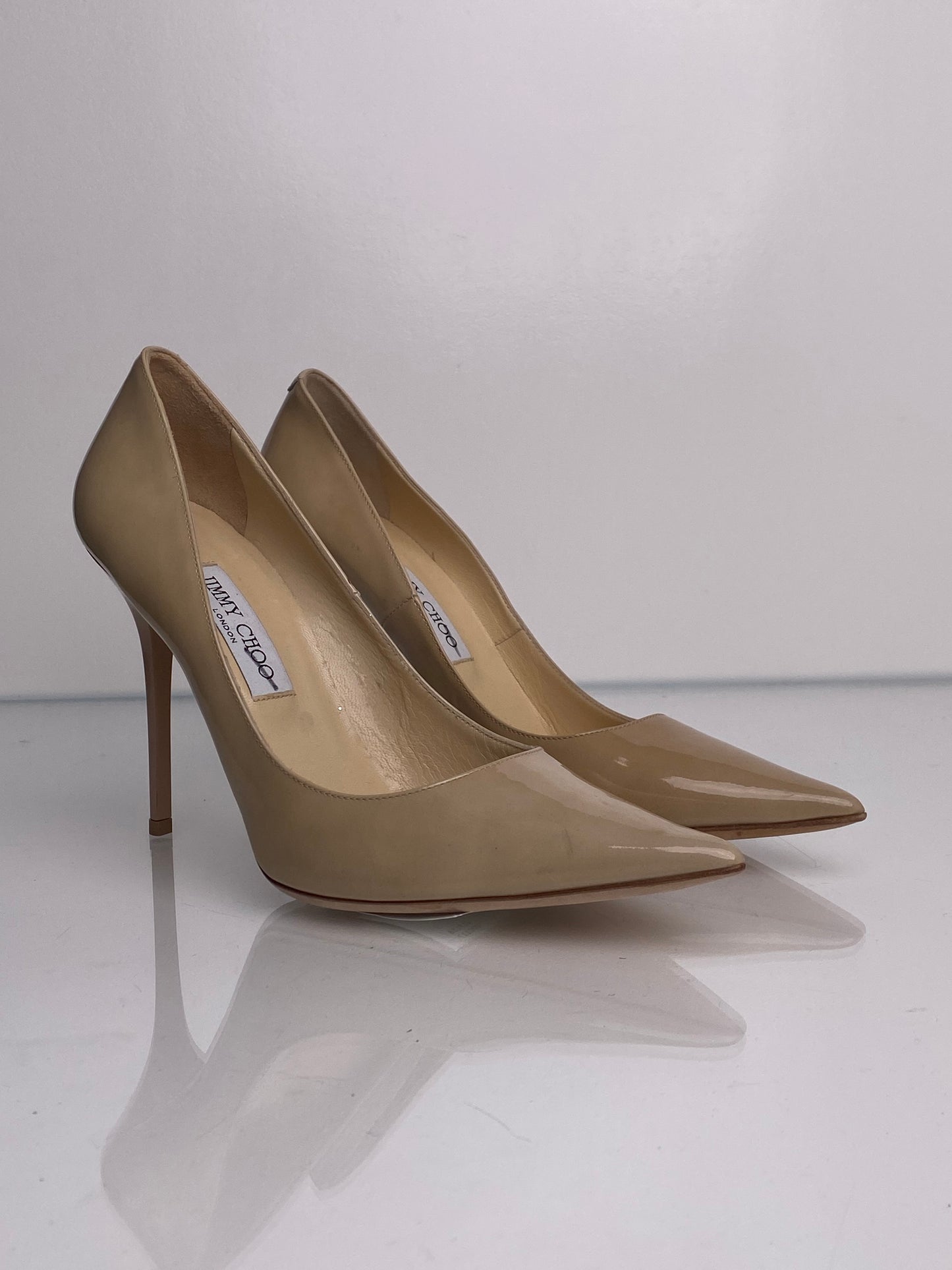 Jimmy Choo Nude Patent Heels, 42