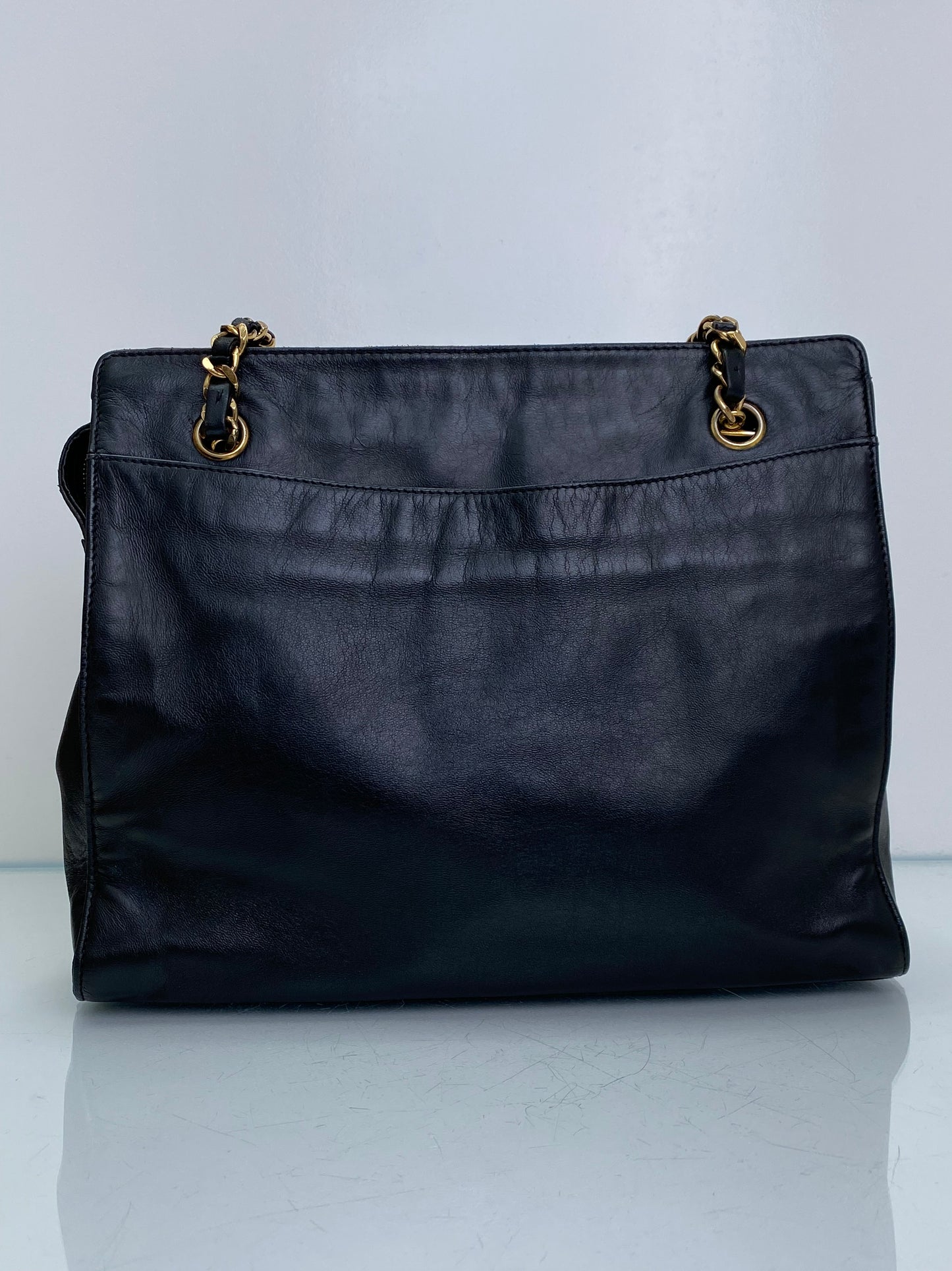 Chanel Vintage Black CC Timeless Square Tote GHW