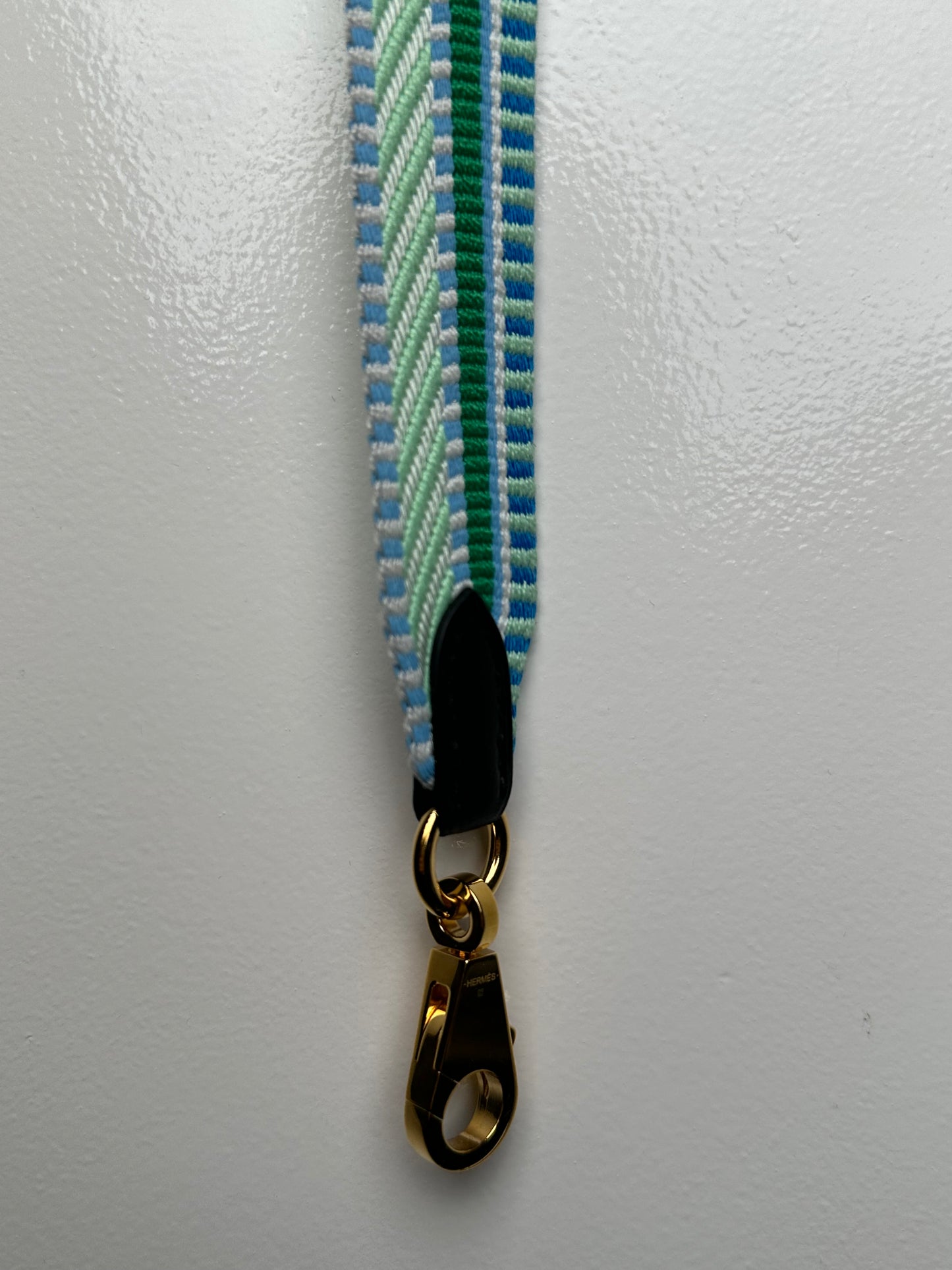 Hermes Teal & White Sangle Strap GHW