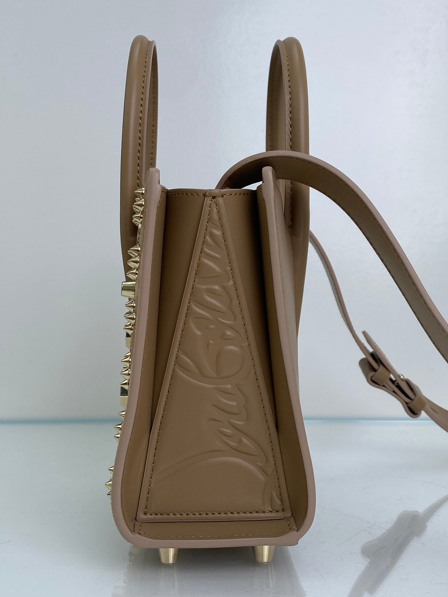 Christian Louboutin Paloma Mini Studded Suede Tote Bag GHW