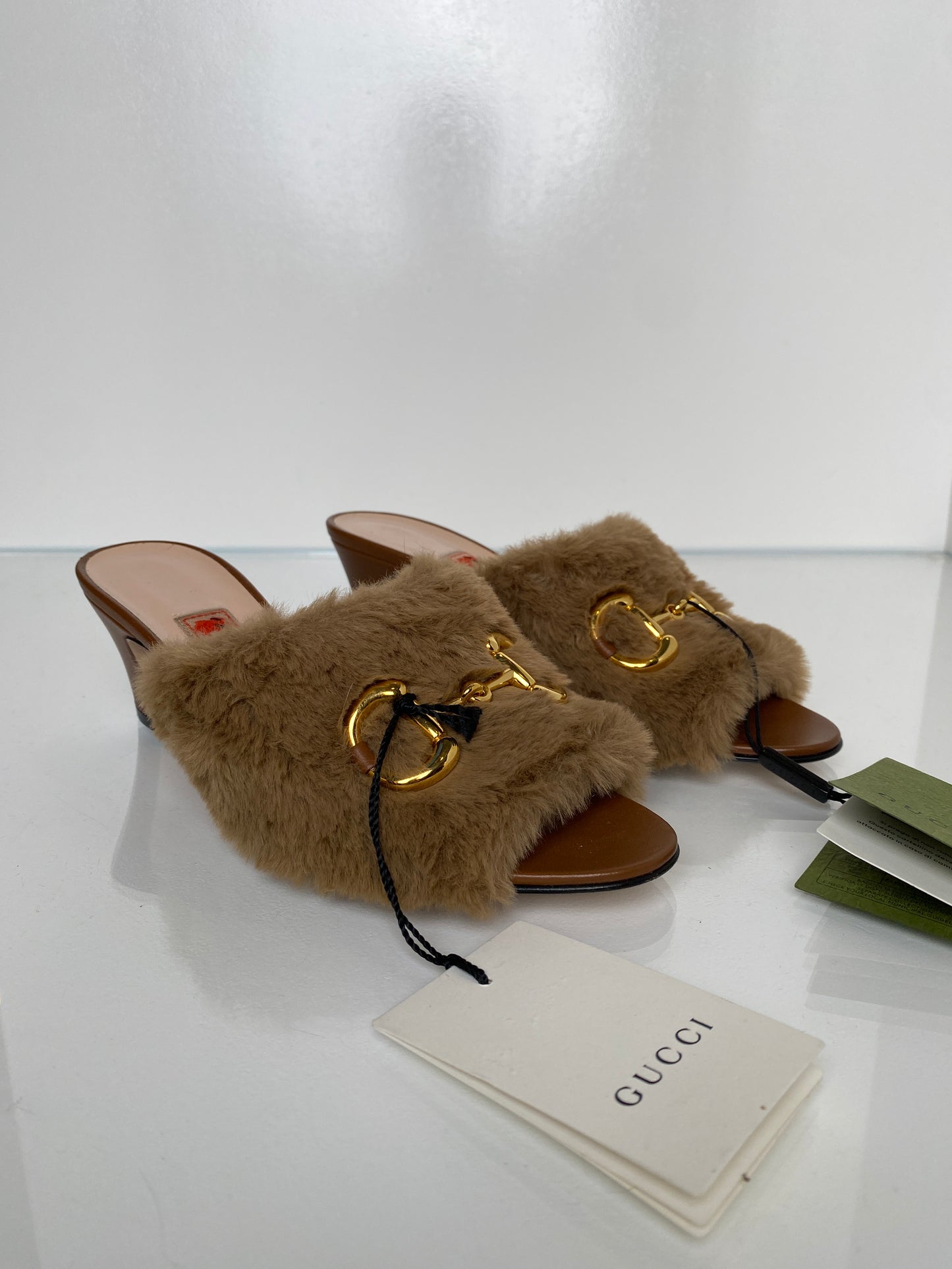 Gucci x Dans Lovert Brown Fur Heels, 38