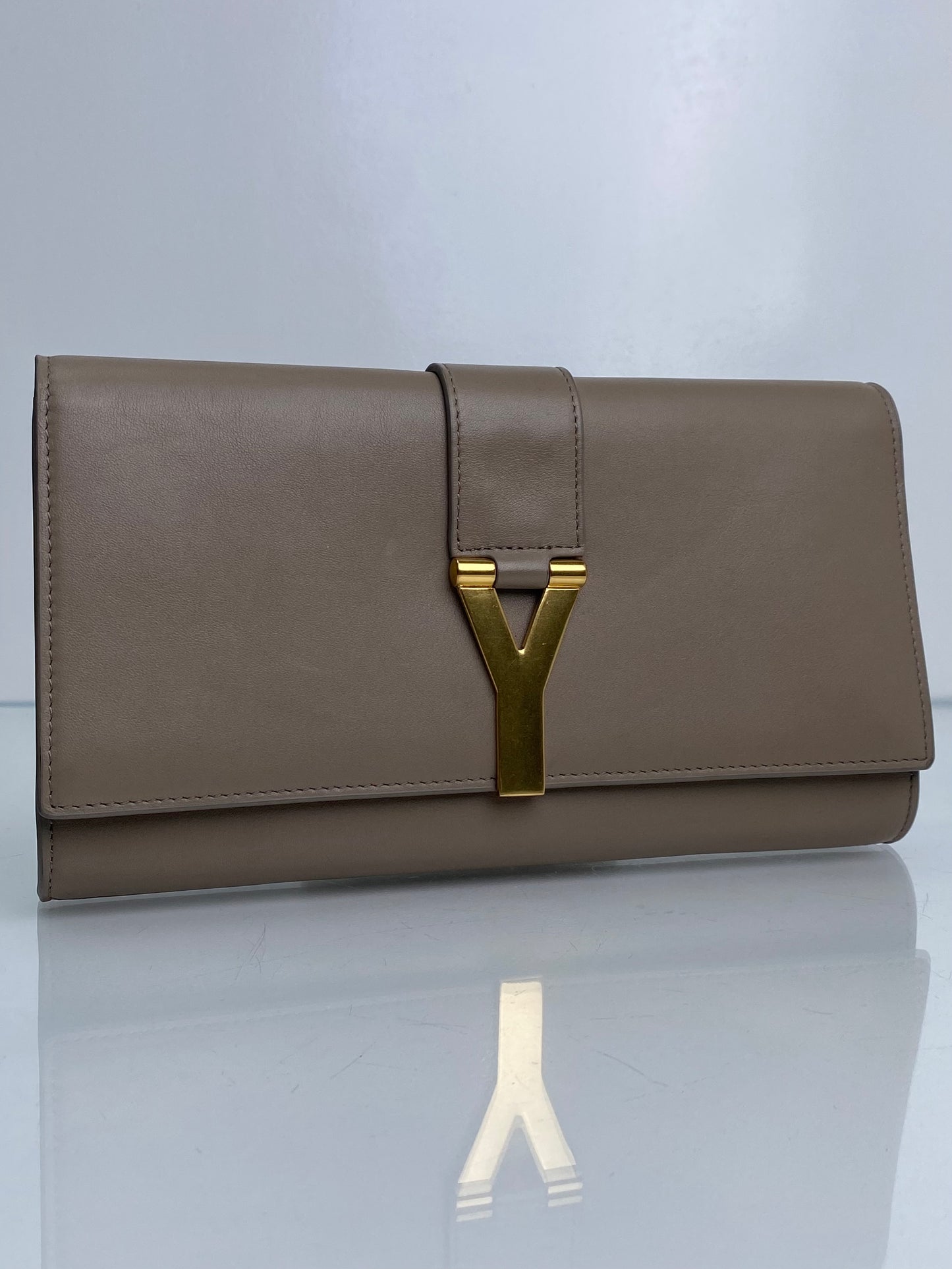 Saint Laurent Taupe Chyc Clutch GHW
