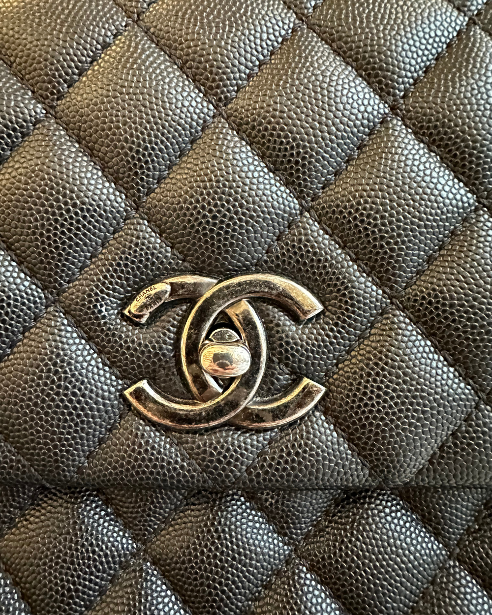 Chanel Black Caviar Leather Coco Top Handle SHW