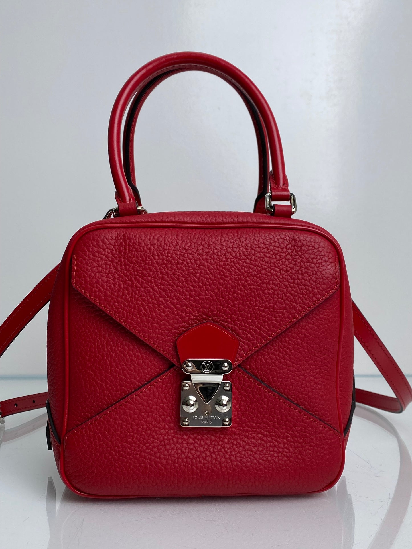 Louis Vuitton Red Nero Square Bag Taurillon Leather SHW