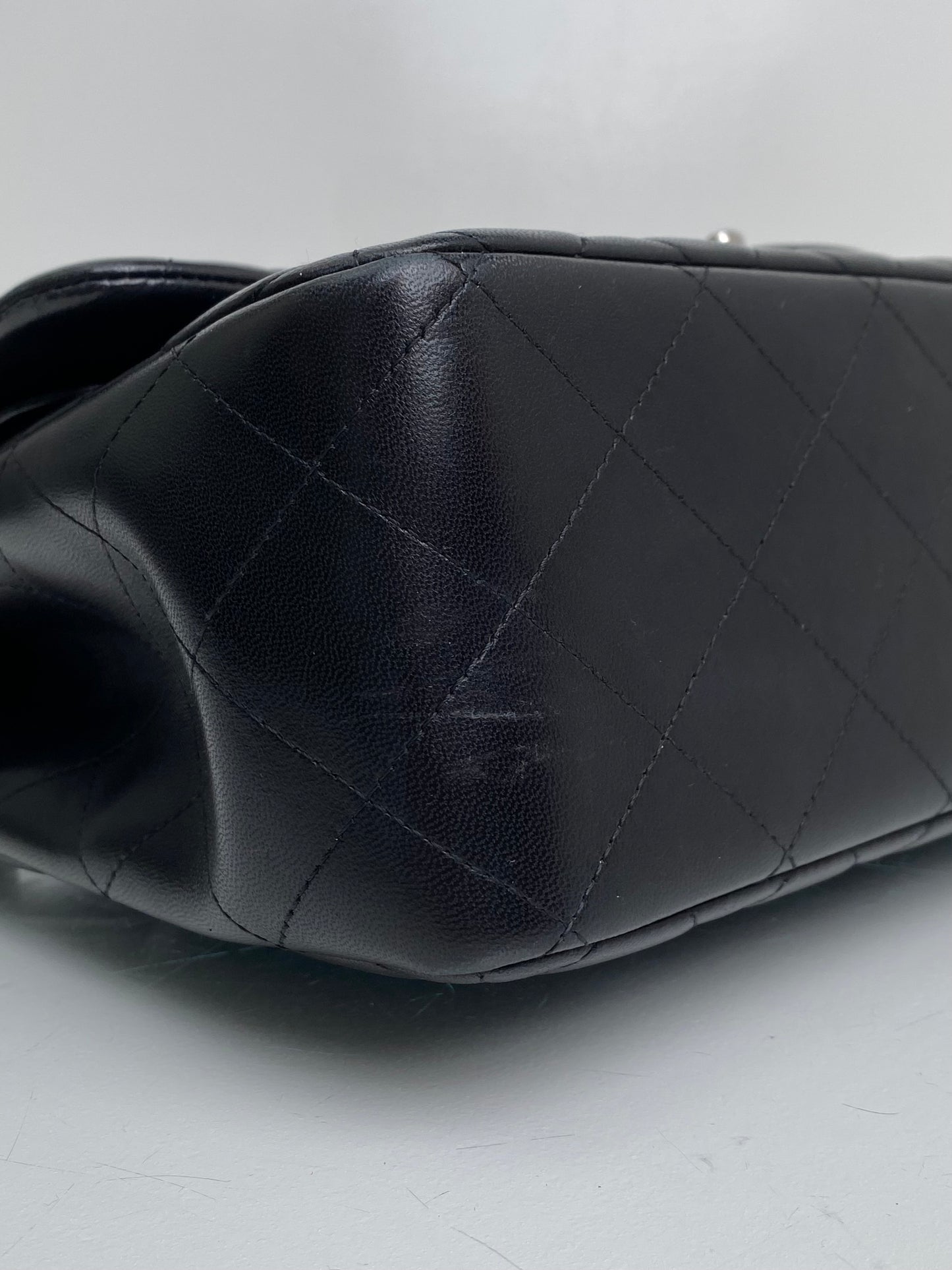 Chanel Black Quilted Lambskin Classic Double Flap Jumbo Bag SHW #19