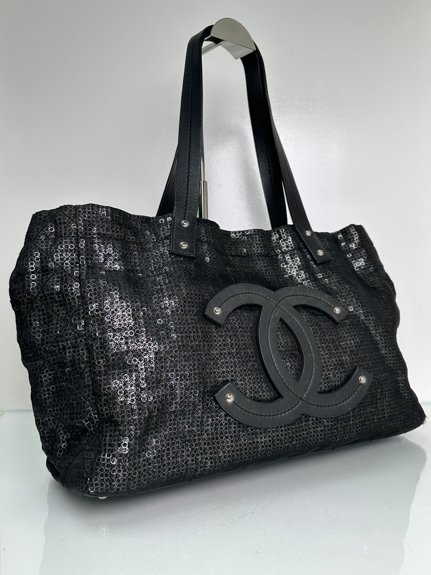 Chanel Black Hidden Sequins Tote Bag SHW