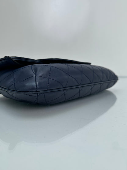 Chanel Blue Lambskin Quilted CC Clutch SHW #14