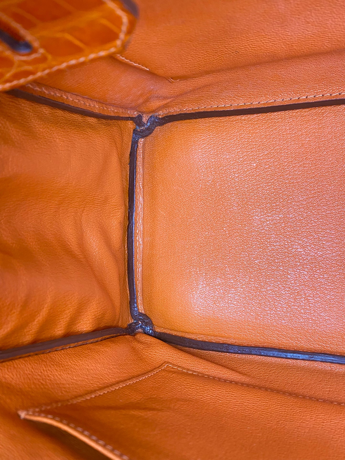 Hermes Birkin 30 Shiny Porosus Orange PHW #L