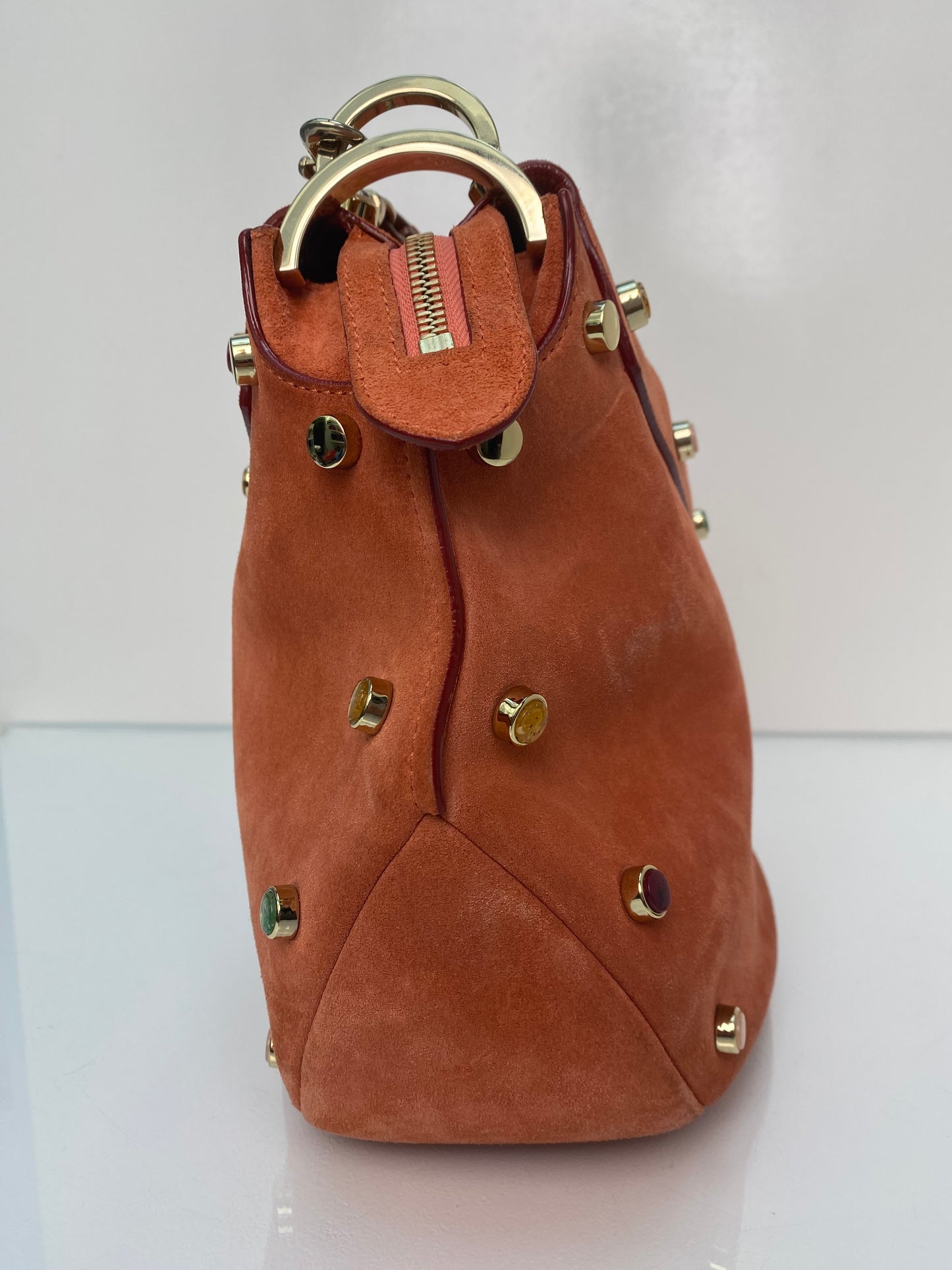 Jimmy Choo Orange Suede Hobo Bag (As Is)