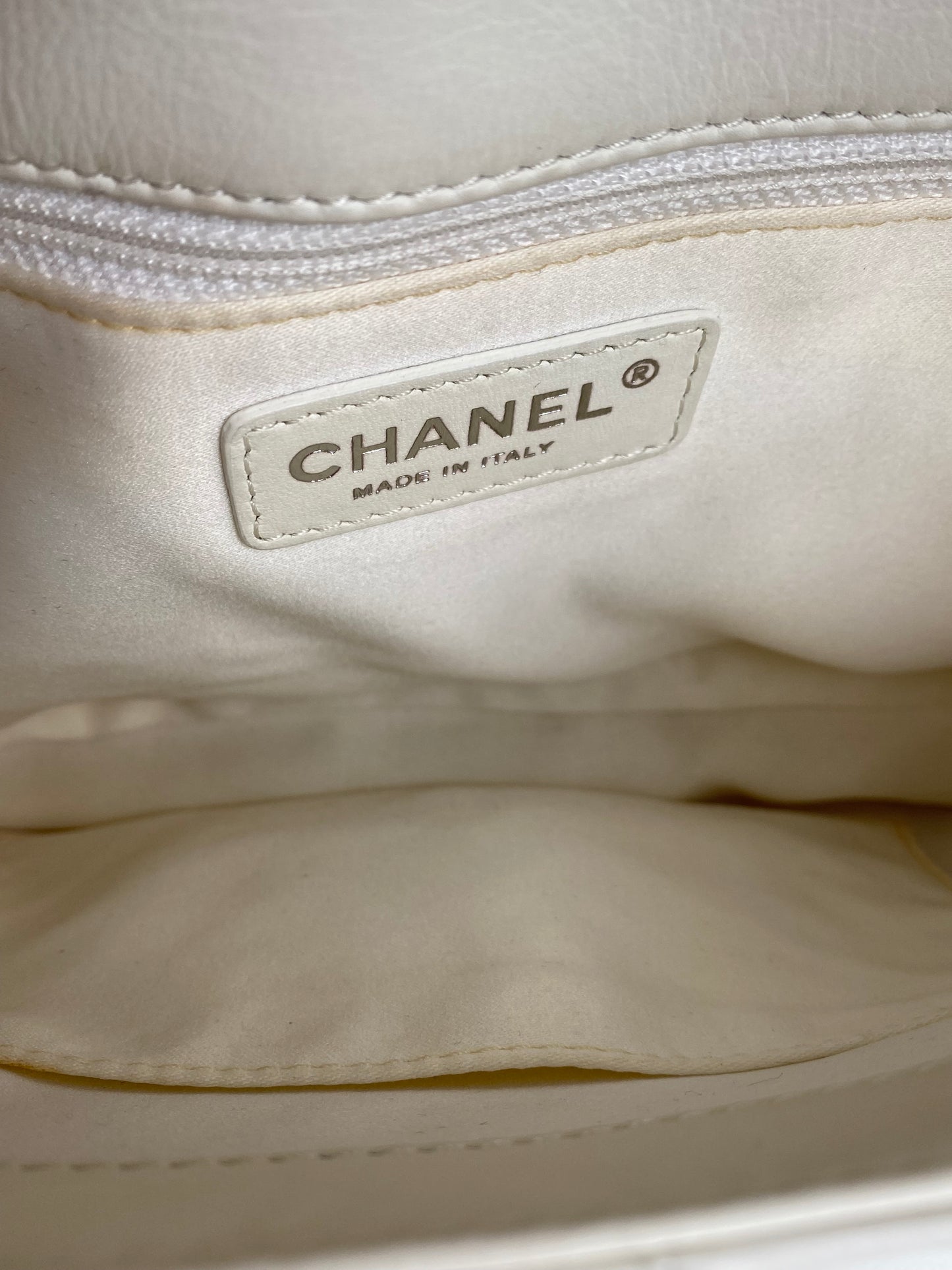 Chanel White Quilted Calfskin Triple Flap Bag SHW #19