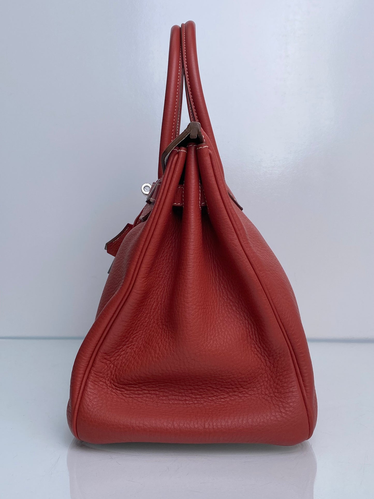 Hermes Birkin 35 Eclat Sanguine / White Clemence Clemence PHW #O