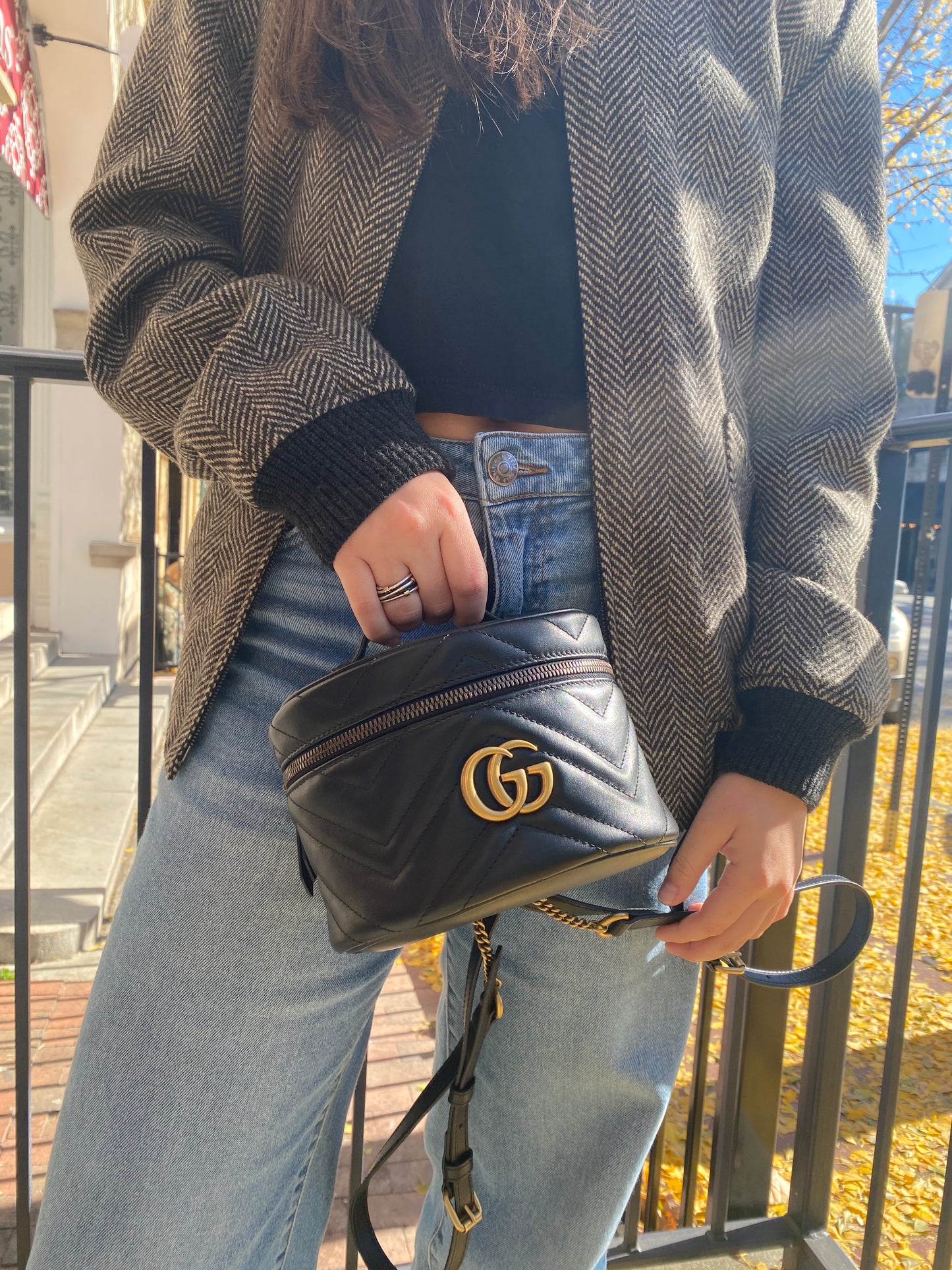 Gucci Marmont Black Vanity Backpack