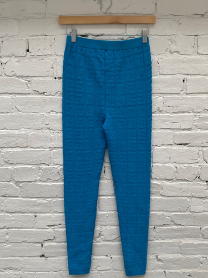 Givenchy Blue Knitted Logo Pants, XS