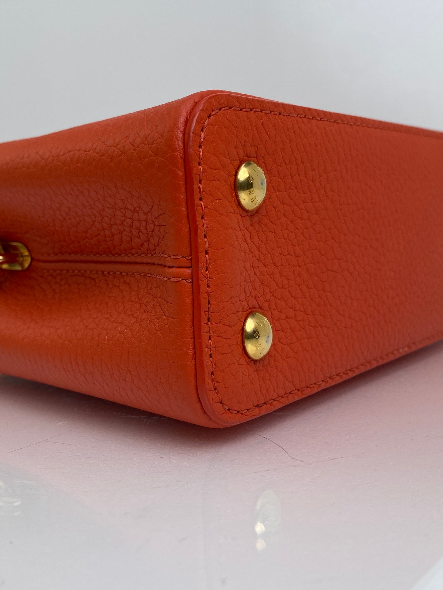 Louis Vuitton Orange Python Capucine Bag GHW