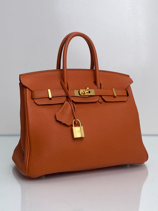 Hermes Birkin 25 Orange Togo GHW #C