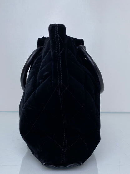 Chanel Vintage Black Velvet Tote Bag GHW