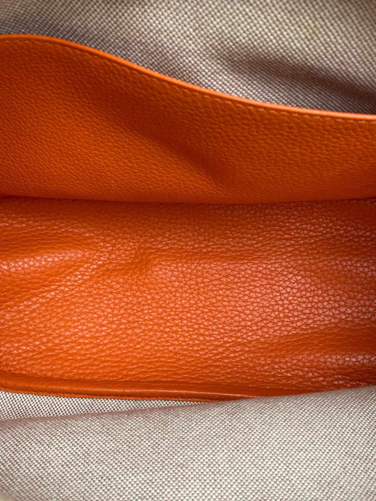 Hermes Orange Clemence Bourlingue Bag GHW