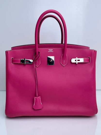 Hermes Birkin 35 Rose Tyrien Candy PHW #N